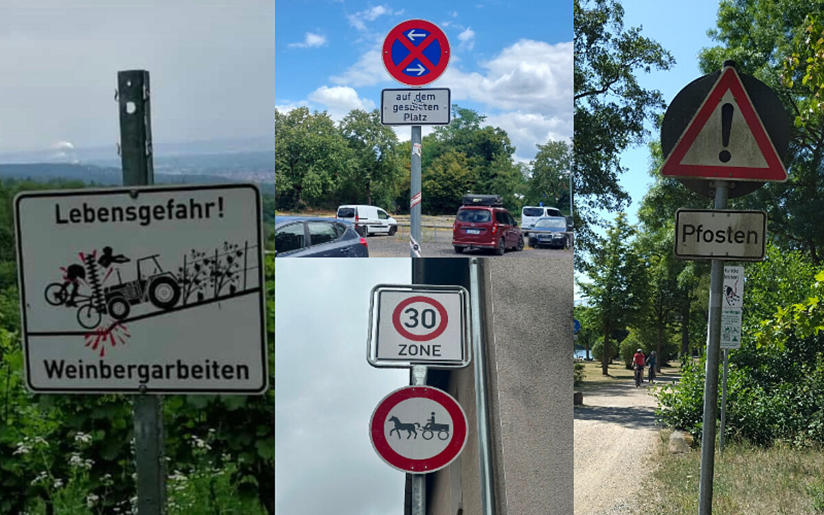Collage dubiose Schilder