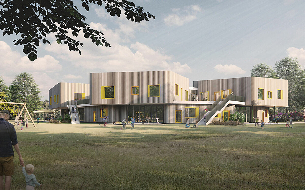 061022 Hanau Neue Kita im Pioneer Park Quelle Behnisch Architekten 061022 Hanau Neue Kita im Pioneer Park Quelle Behnisch Architekten