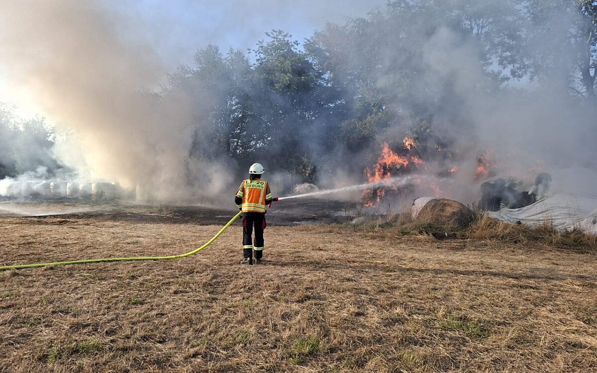 080826 Feuerwehr Dieburg Strohballenbrand