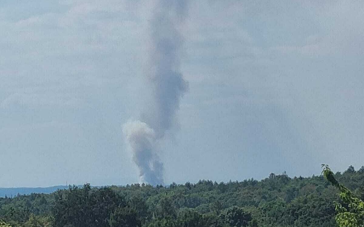 130822 Rauchsaeule vom Waldbrand bei Muenster 130822 Rauchsaeule vom Waldbrand bei Muenster