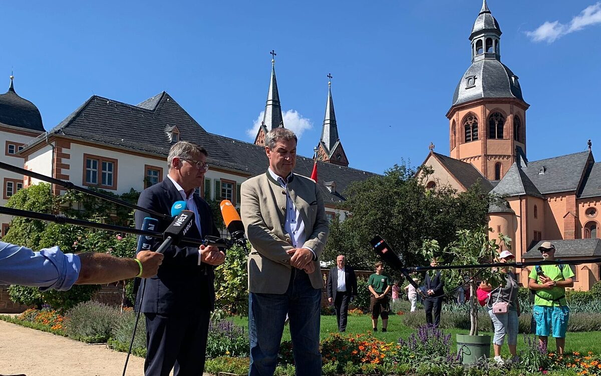210823 Seligenstadt Boris Rhein Markus Soeder 210823 Seligenstadt Boris Rhein Markus Soeder