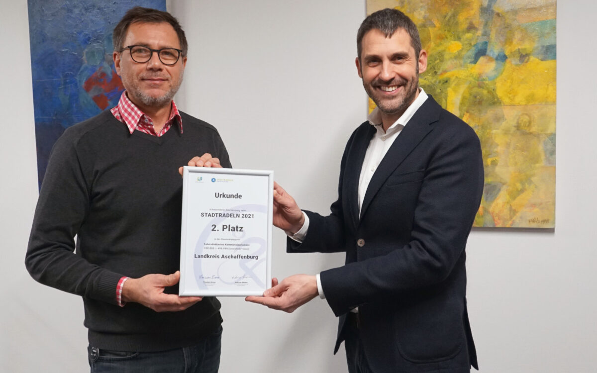 270122 Landkreis Aschaffenburg gewinnt erneut Stadtradeln Preis 270122 Landkreis Aschaffenburg gewinnt erneut Stadtradeln Preis