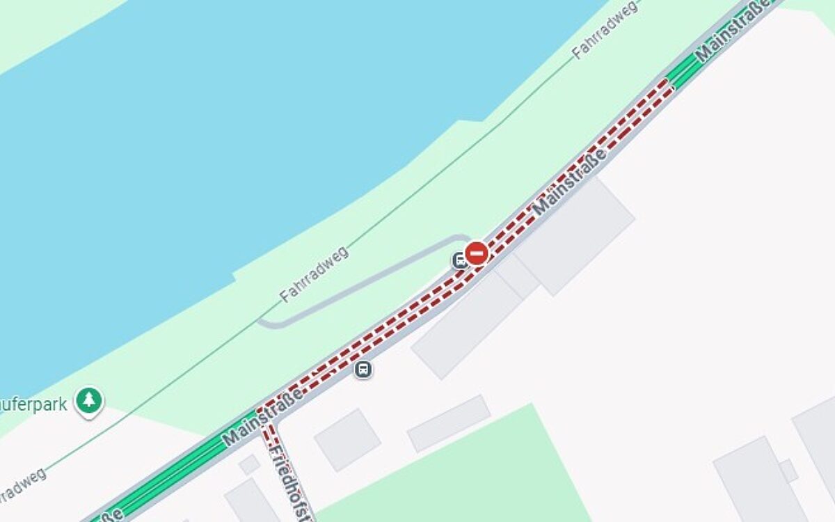 290925 OF Mainstrasse gesperrt Karte 290925 OF Mainstrasse gesperrt Karte