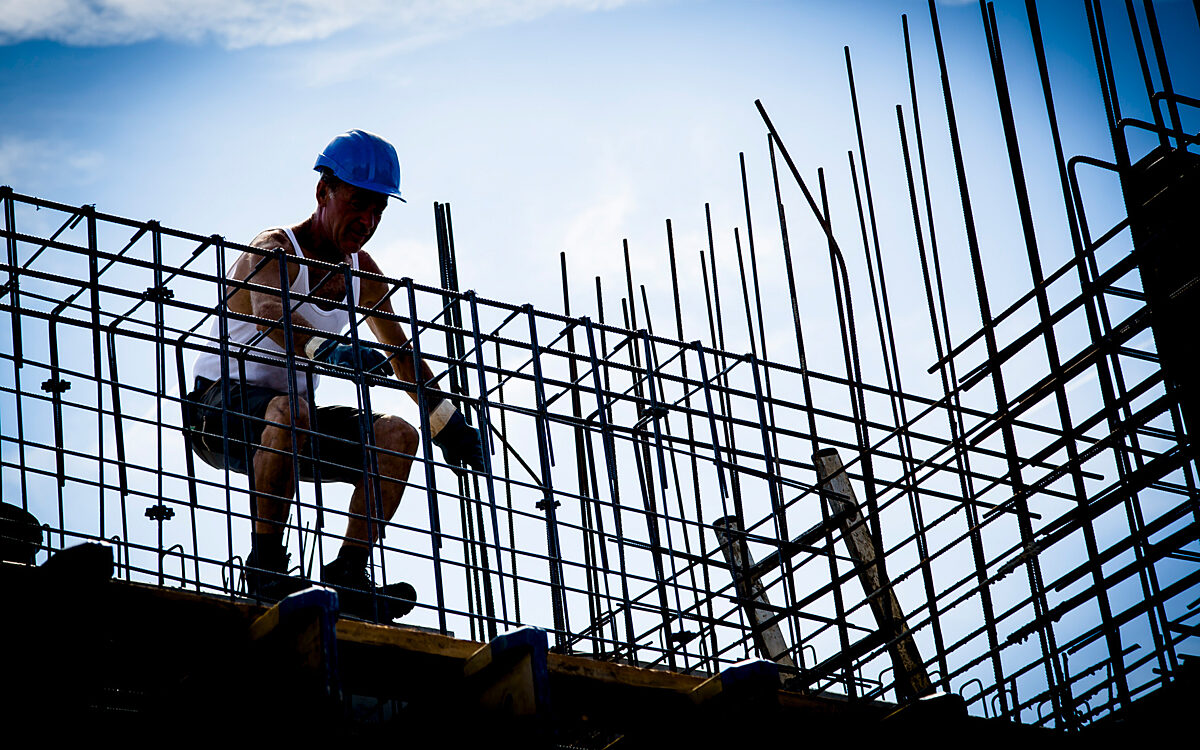 Bauarbeiter Eisenflechter Bauarbeiter Eisenflechter