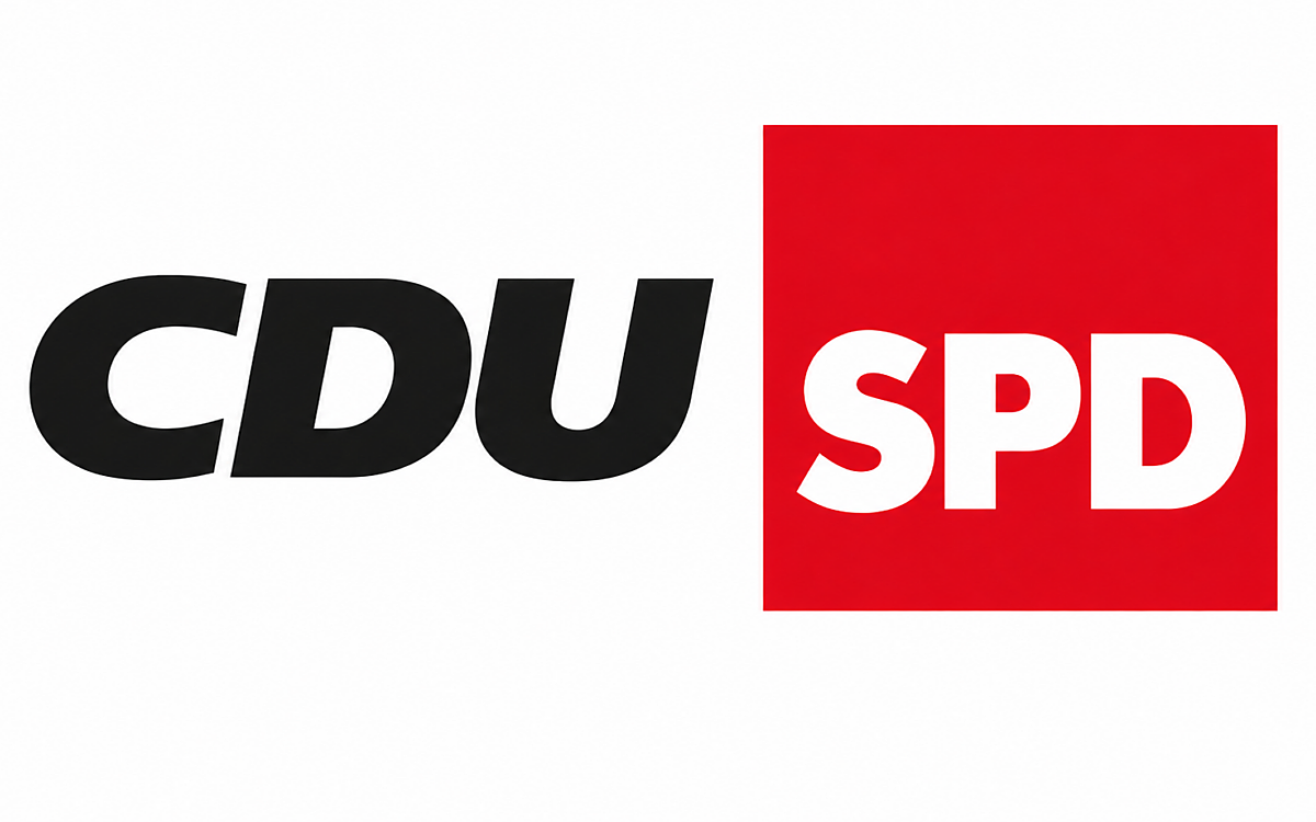 CDU und SPD Logos auf Weiss