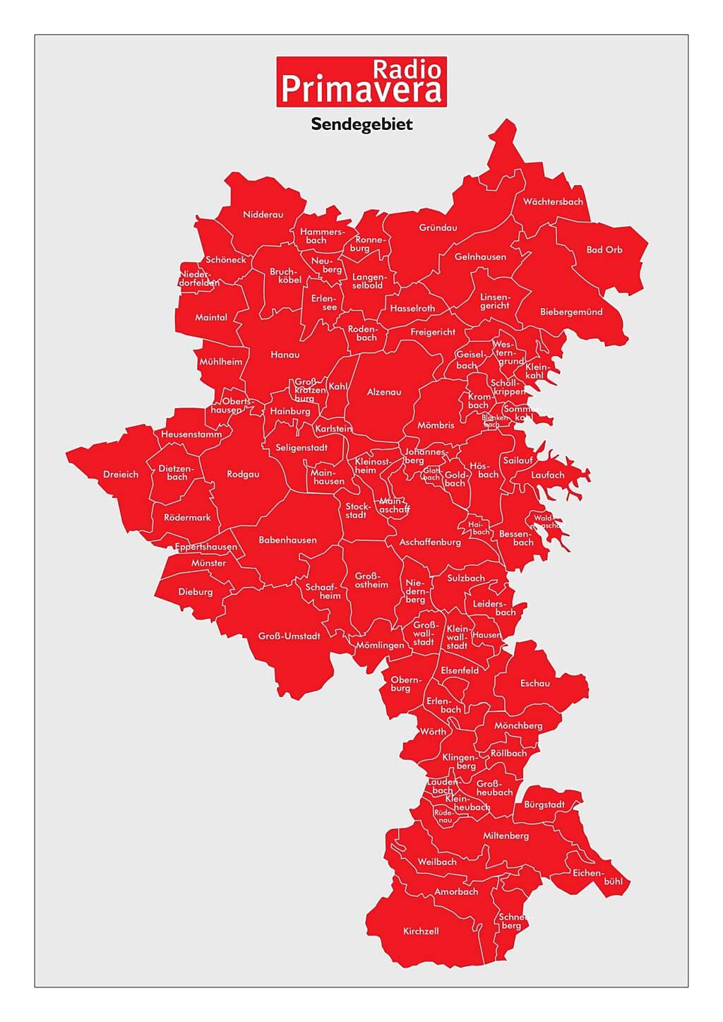 Sendegebiet Radio Primavera Sendegebiet Radio Primavera