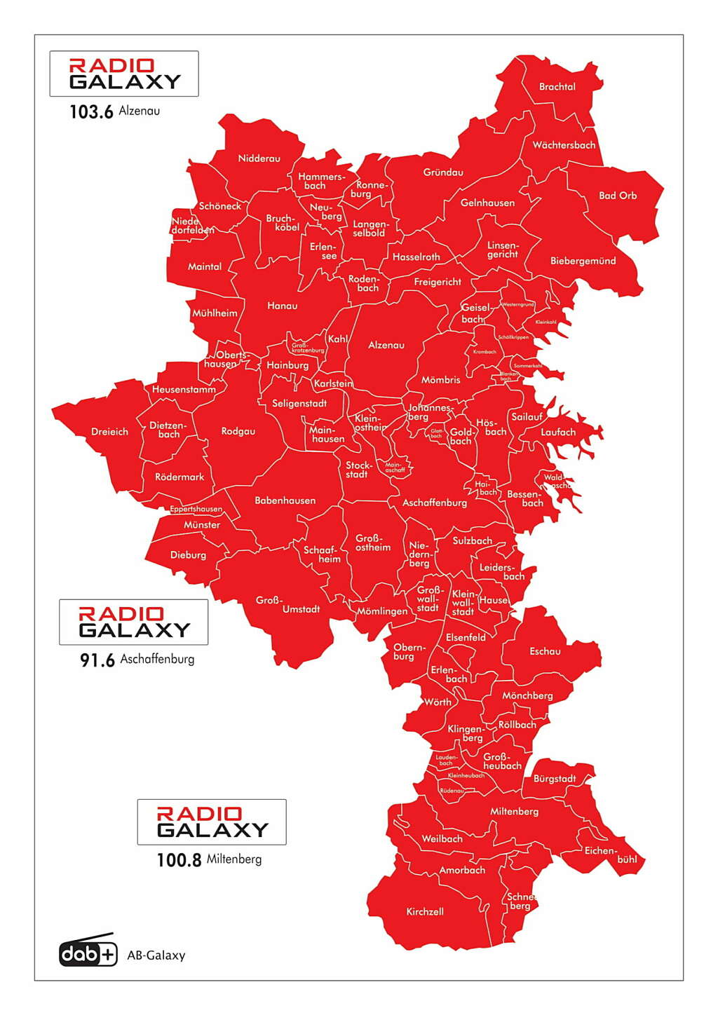 Sendegebiet Radio Galaxy Sendegebiet Radio Galaxy