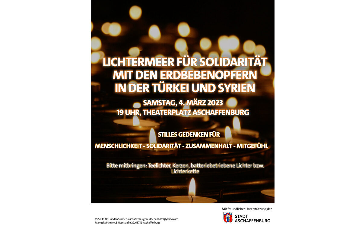 Lichtermeer Aschaffenburg Erdbebenopfer