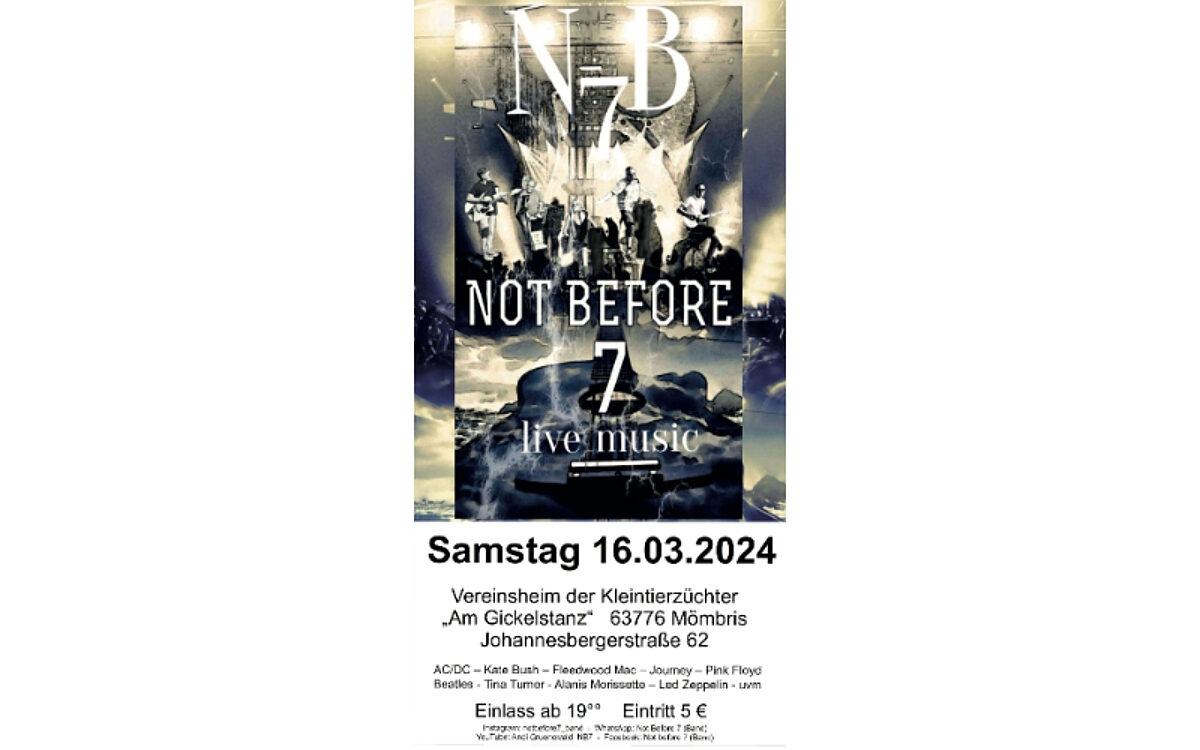 Rockkonzert Not before 7 Moembris
